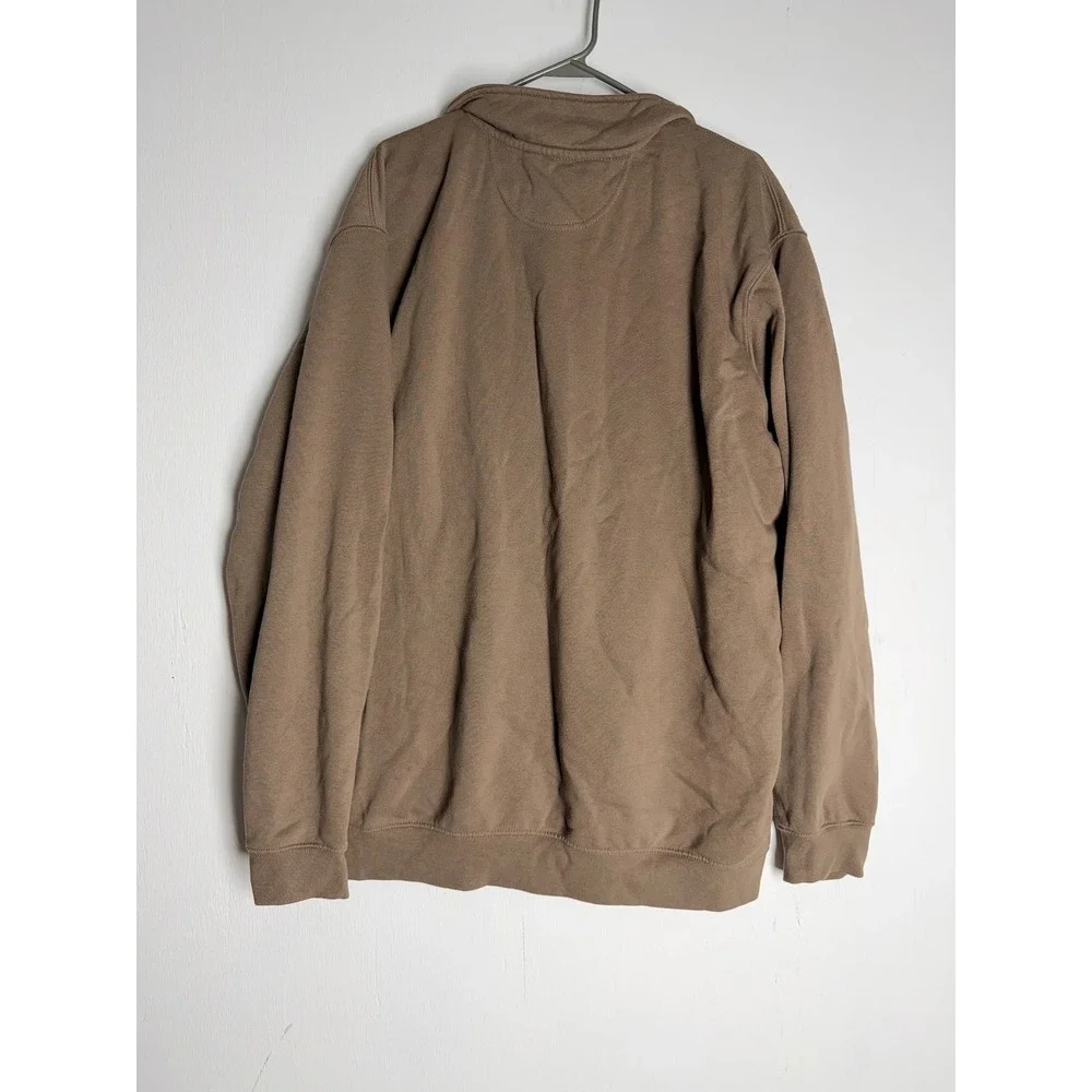 Carhartt Loose Fit Quarter Zip Sweatshirt Mens 2XL Brown Pullover Mock Neck